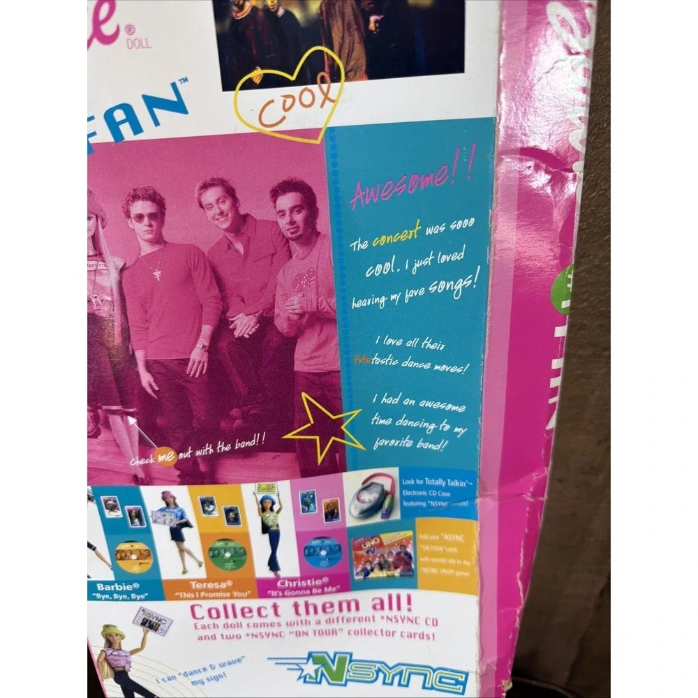 VTG 2000 NSYNC #1 Fan Barbie Doll Collector Cards Mattel Opened Box Missing CD